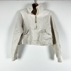 Lululemon Scuba Oversized Funnel-Neck Half Zip Pullover Sweater Heather Gray